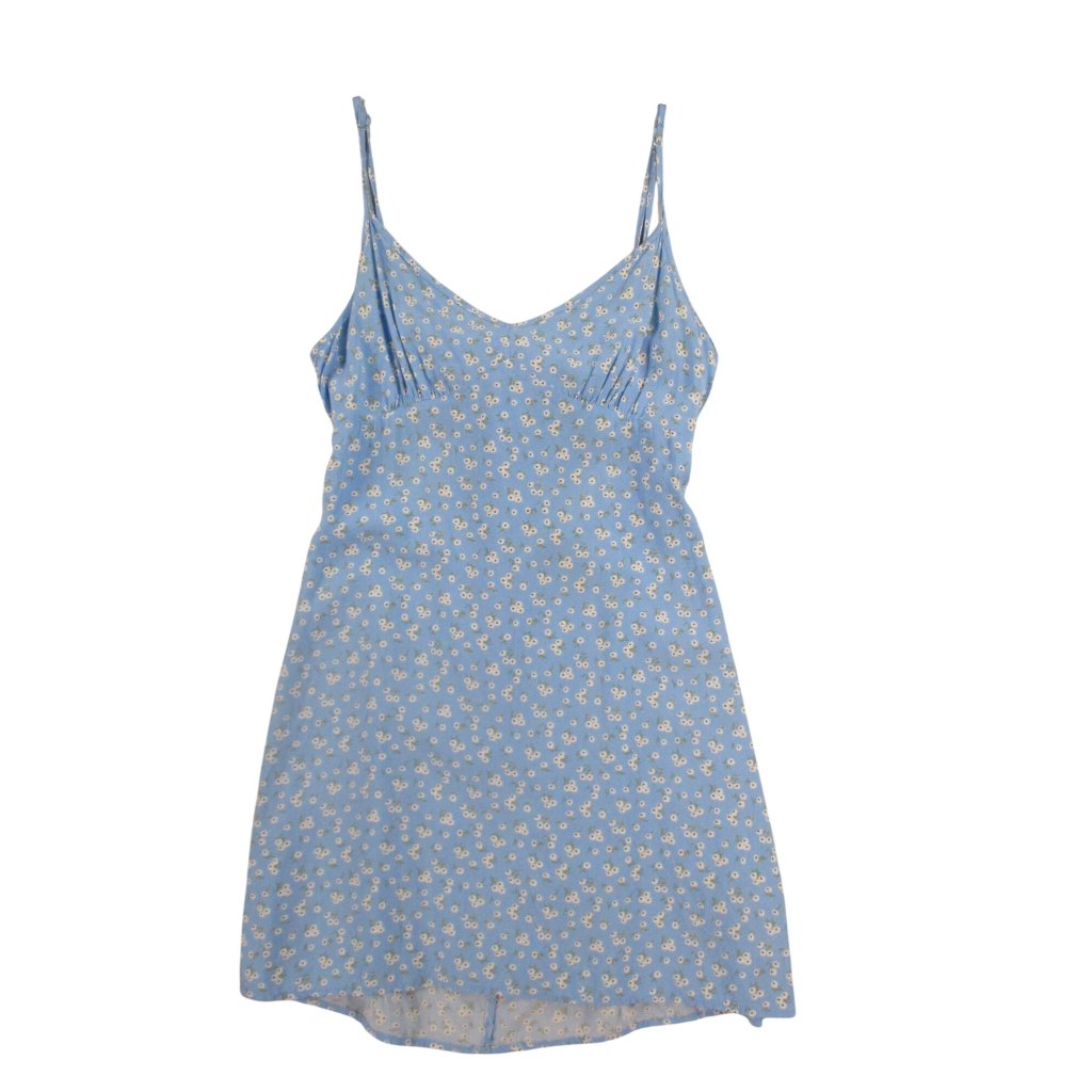 Forever 21 Blue Floral Mini Dress Adjustable Straps Womens Medium